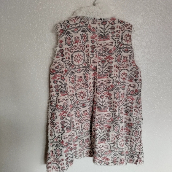 NWT Anthropologie Hei Hei Women's Faux Fur Tapestry Open Front Vest sz M - Picture 6 of 6